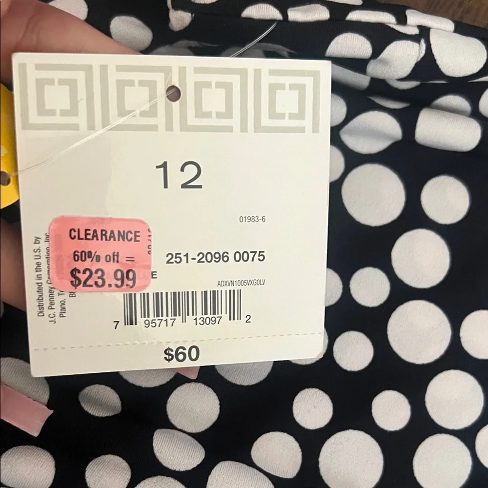 Liz Claiborne Black and Blue Patterned Mini Dress - Picture 3 of 3